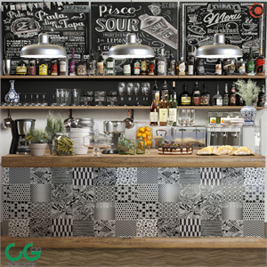 Modern coffee shop dessert shop console 3d model